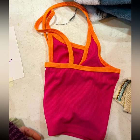 pink and orange tank crop top - Picture 2 of 2